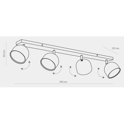 Bodové svítidlo ALTEA 4xAR111 GU10/50W/230V zlatá/černá