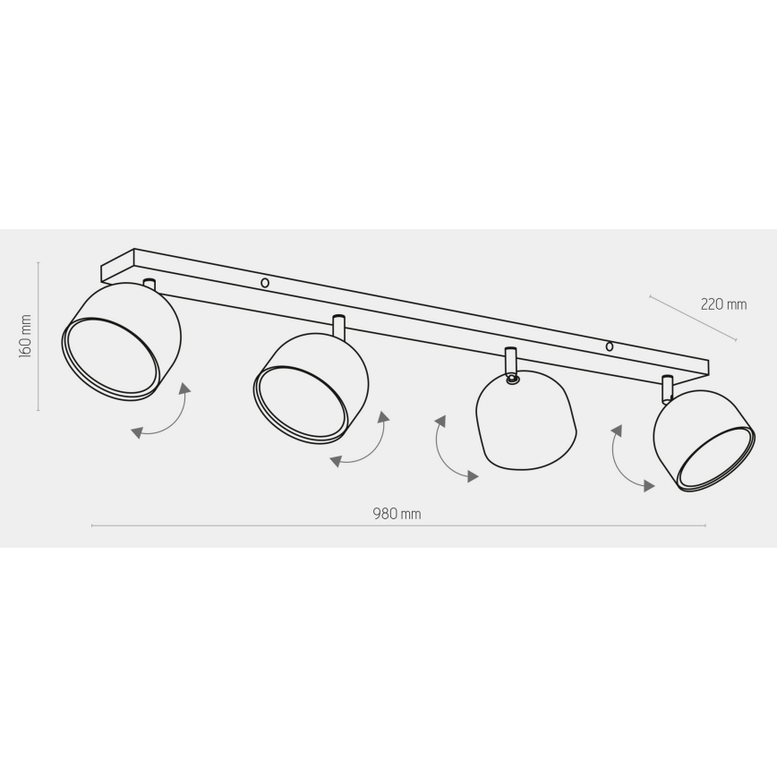 Bodové svítidlo ALTEA 4xAR111 GU10/50W/230V zlatá/černá