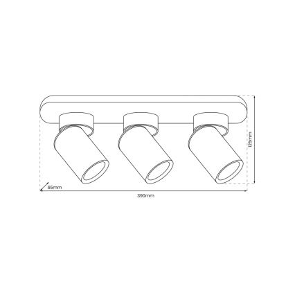Bodové svítidlo ANDY 3xGU10/8W/230V bílá/zlatá