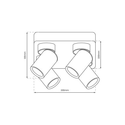 Bodové svítidlo ANDY 4xGU10/8W/230V bílá/zlatá