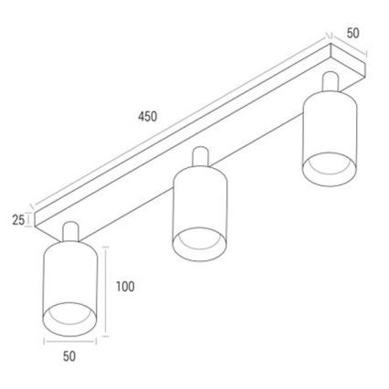 Bodové svítidlo ANGIE 3xGU10/30W/230V