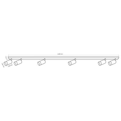 Bodové svítidlo ARRAS 6xGU10/10W/230V černá