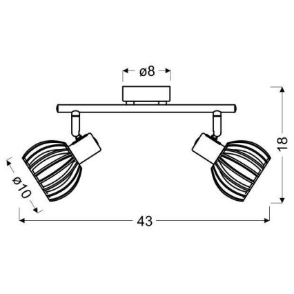 Bodové svítidlo ATARRI 2xE14/25W/230V