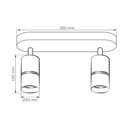 Bodové svítidlo BAMBOO 2xGU10/10W/230V černá