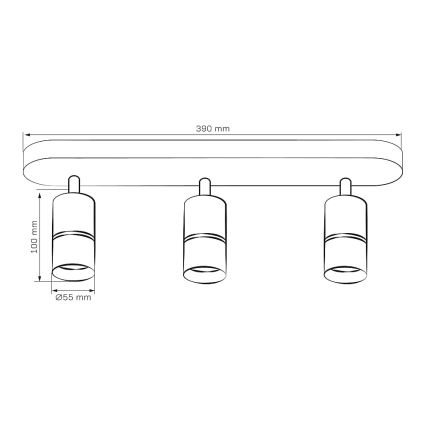 Bodové svítidlo BAMBOO 3xGU10/10W/230V černá