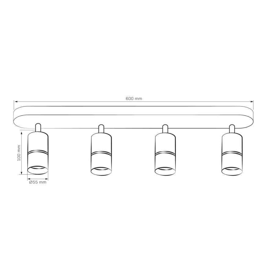 Bodové svítidlo BAMBOO 4xGU10/10W/230V černá