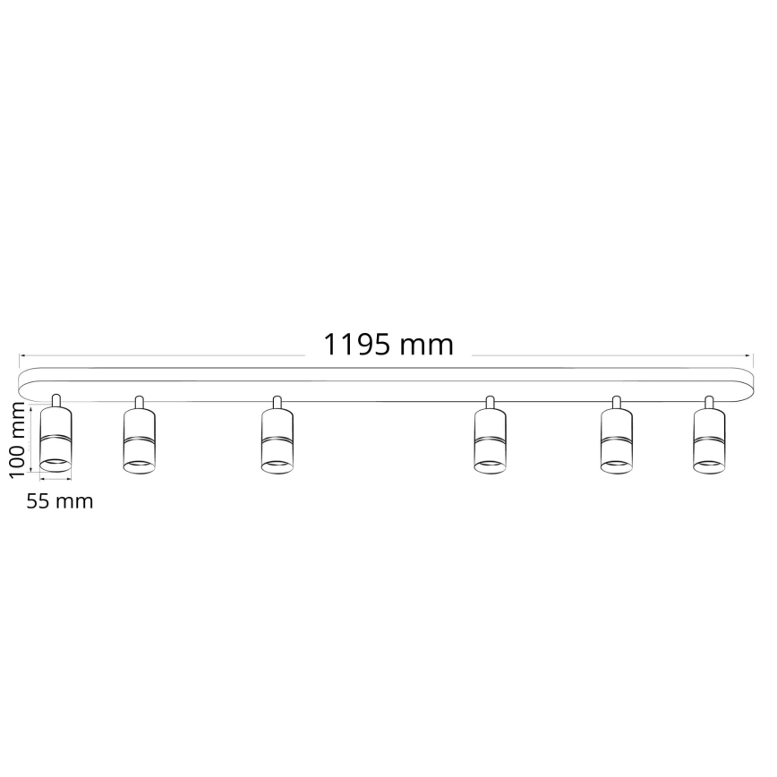 Bodové svítidlo BAMBOO 6xGU10/10W/230V černá