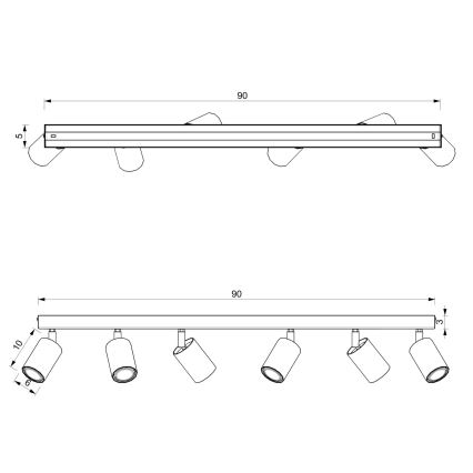 Bodové svítidlo BELLO 6xGU10/8W/230V bílá