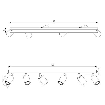 Bodové svítidlo BELLO 6xGU10/8W/230V černá