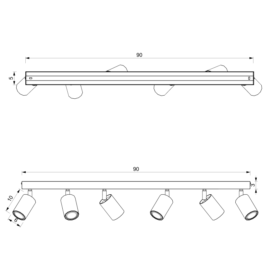 Bodové svítidlo BELLO 6xGU10/8W/230V černá