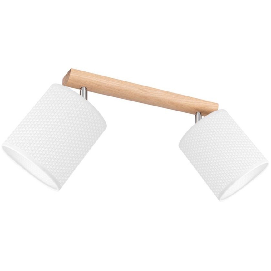 Bodové svítidlo BENITA 2xE27/25W/230V bílá/dub