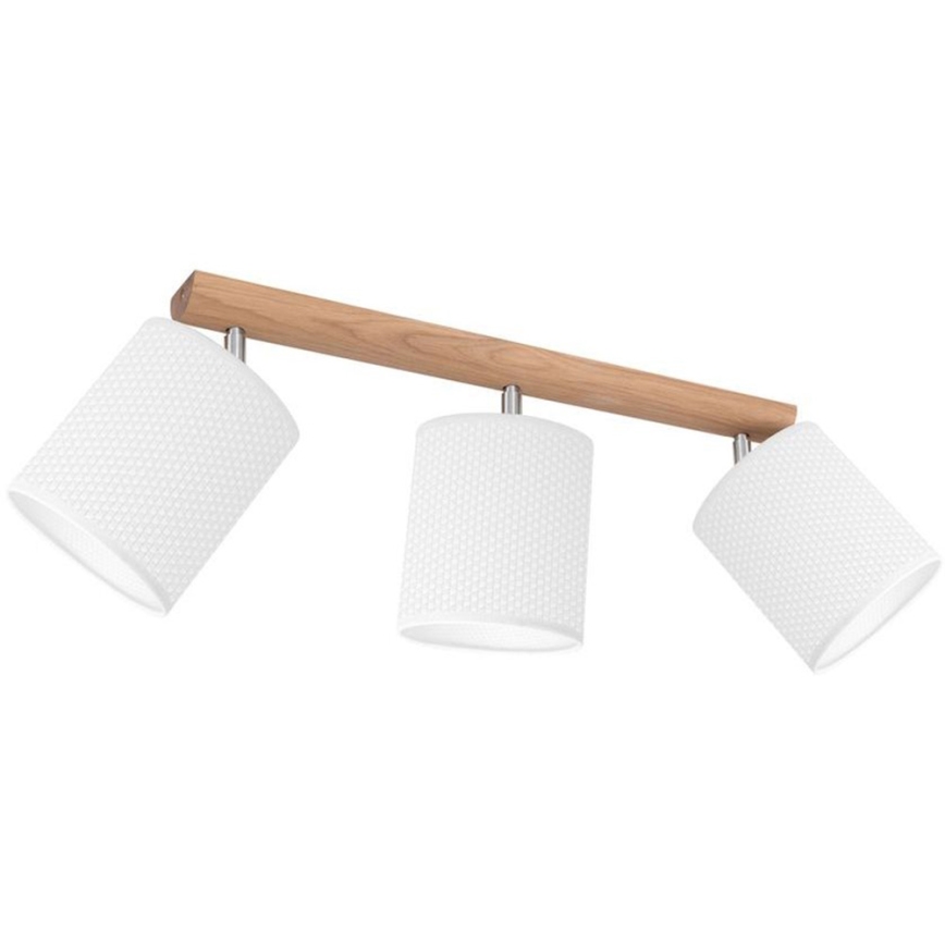 Bodové svítidlo BENITA 3xE27/25W/230V bílá/dub