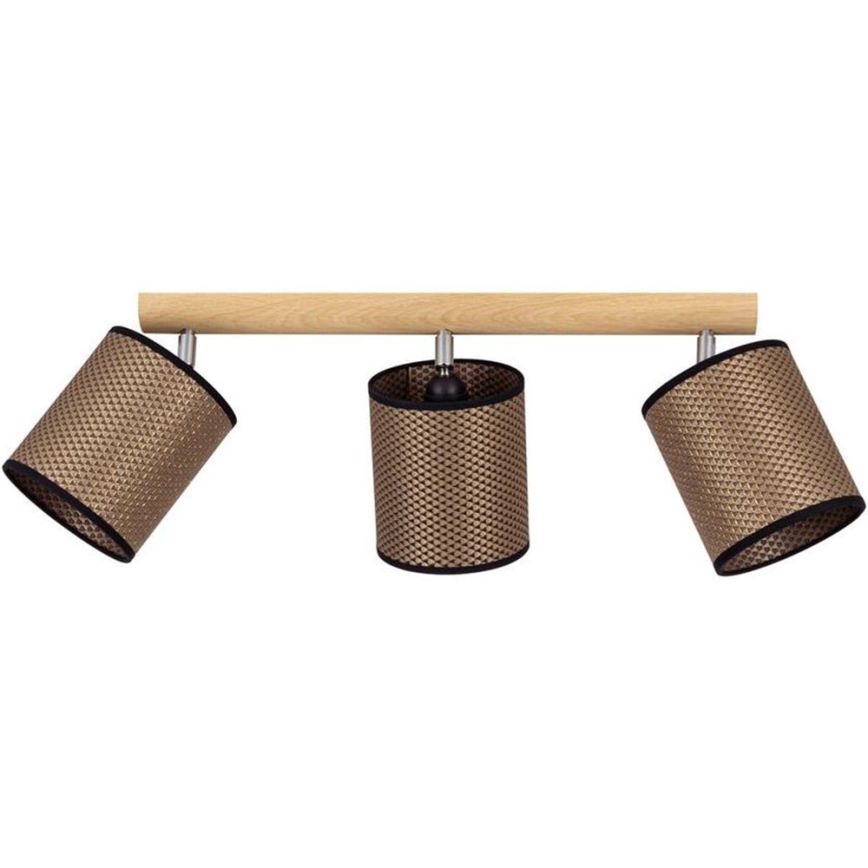 Bodové svítidlo BENITA 3xE27/25W/230V hnědá/dub
