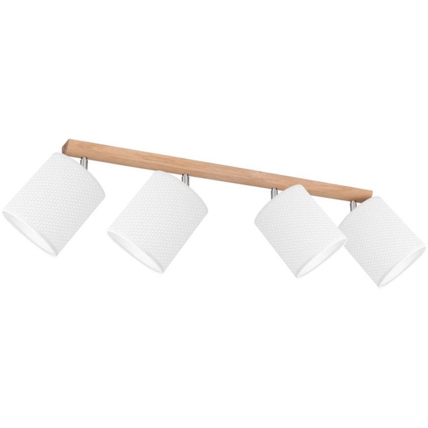 Bodové svítidlo BENITA 4xE27/25W/230V bílá/dub
