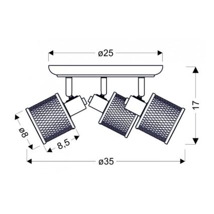 Bodové svítidlo CANABERA 3xE14/40W/230V