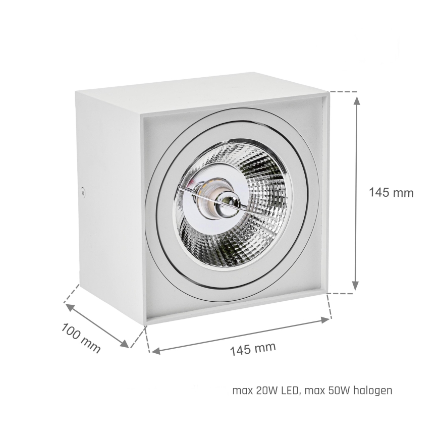 Bodové svítidlo CHLOE AR111 1xGU10/50W/230V hranatý bílá