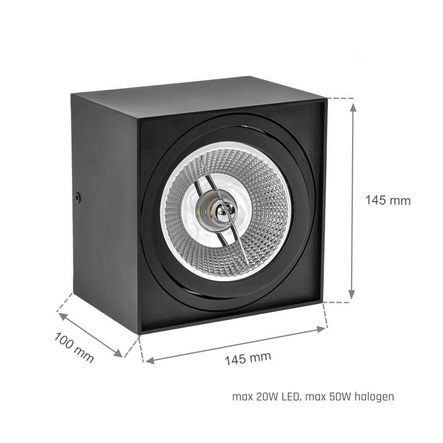 Bodové svítidlo CHLOE AR111 1xGU10/50W/230V hranatý černá