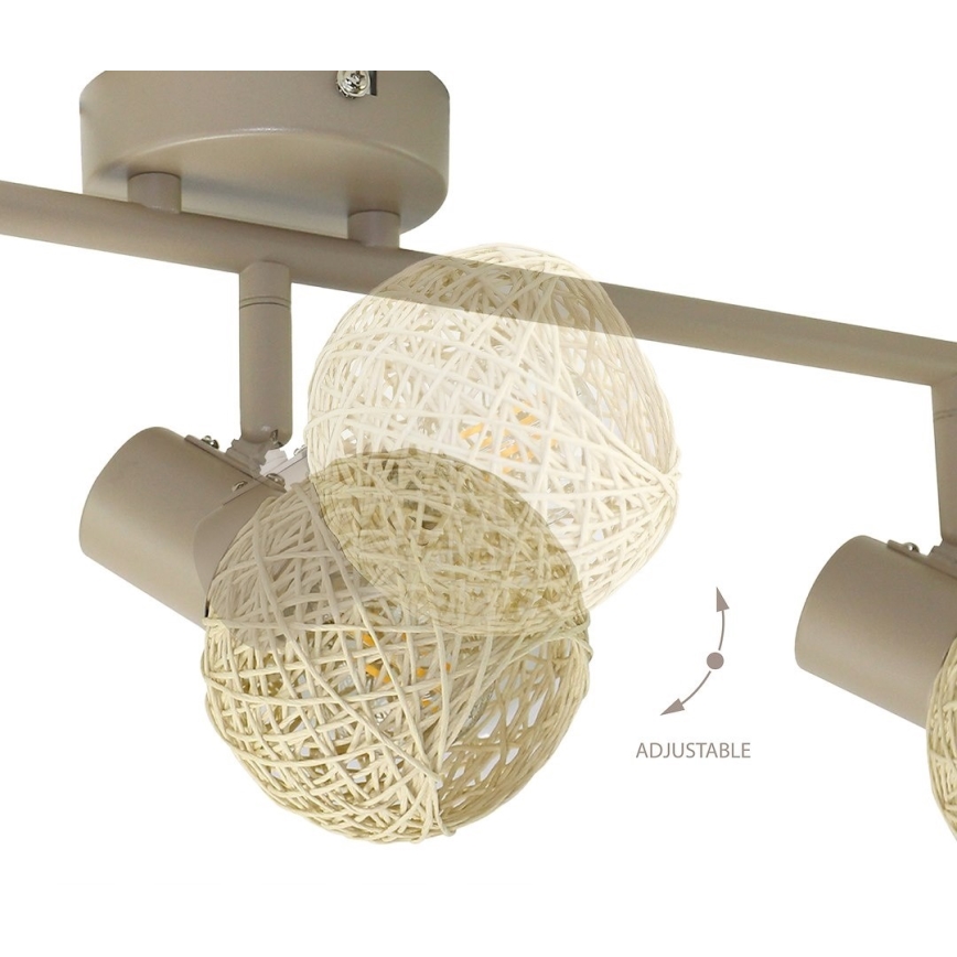 Bodové svítidlo DEX 3xE14/10W/230V béžová/krémová