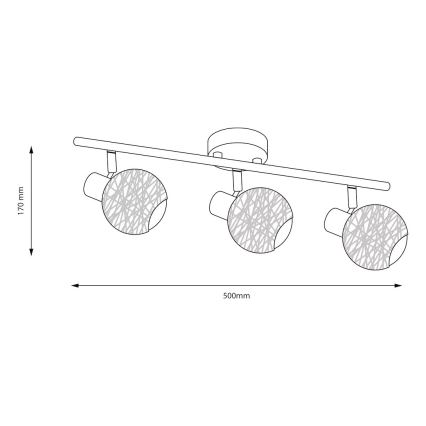 Bodové svítidlo DEX 3xE14/10W/230V béžová/krémová