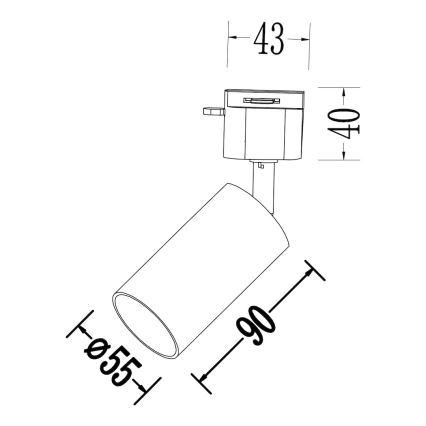 Bodové svítidlo do 1-fázového lištového systému TIGER 1xGU10/10W/230V černá