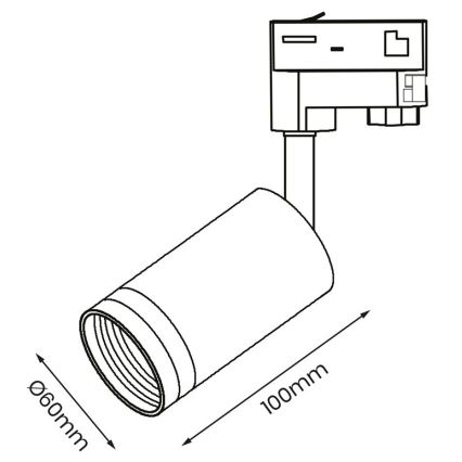 Bodové svítidlo do 3-fázového lištového systému PIPE 1xGU10/25W/230V bílá