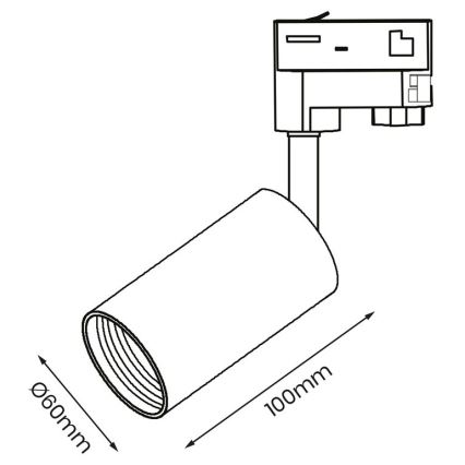 Bodové svítidlo do 3-fázového lištového systému PIPE 1xGU10/25W/230V bílá