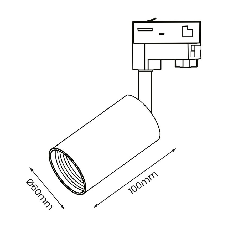 Bodové svítidlo do 3-fázového lištového systému PIPE 1xGU10/25W/230V bílá