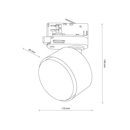 Bodové svítidlo do 3-fázového lištového systému TRACER 1xGX53/11W/230V černá