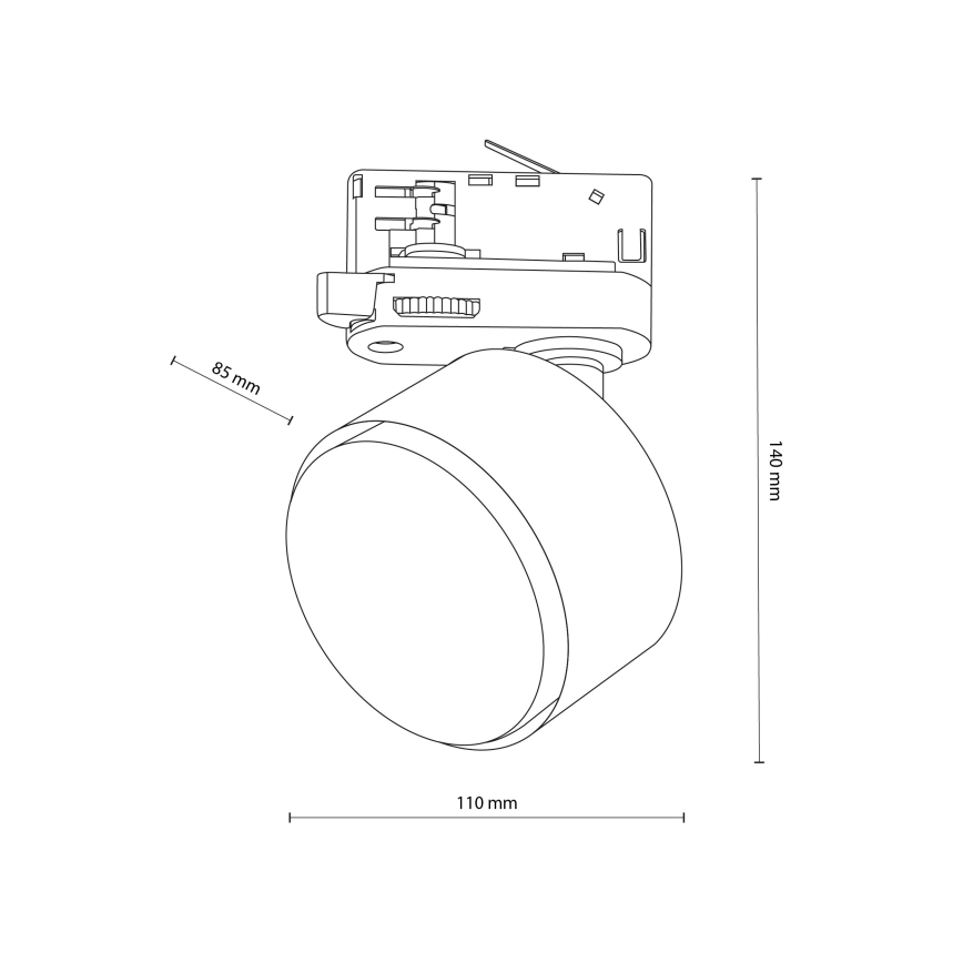 Bodové svítidlo do 3-fázového lištového systému TRACER 1xGX53/11W/230V černá