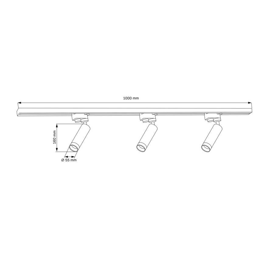 Bodové svítidlo do lištového systému FADO 3xGU10/10W/230V + 1 m lištový systém bílá