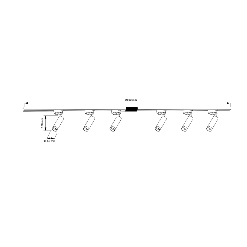 Bodové svítidlo do lištového systému FADO 6xGU10/10W/230V + 2x1 m lištový systém bílá