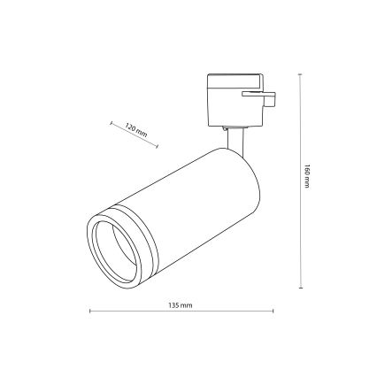 Bodové svítidlo do 1-fázového lištového systému JET RING 1xGU10/10W/230V černá