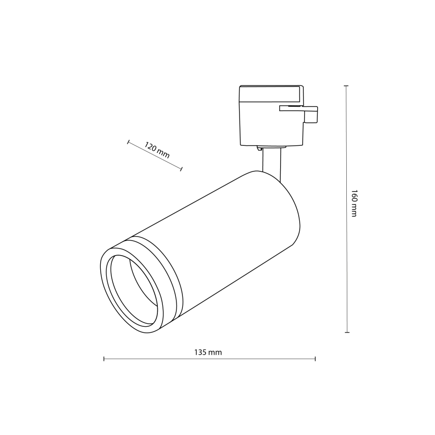 Bodové svítidlo do 1-fázového lištového systému JET RING 1xGU10/10W/230V černá