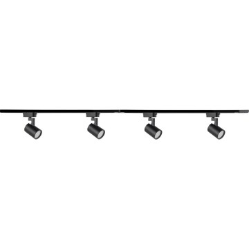 Bodové svítidlo do lištového systému LYNX 4xGU10/10W/230V + 2 x 75 cm lištový systém černá