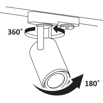 Bodové svítidlo do lištového systému MINOR 3xGU10/10W/230V + 1 m lištový systém černá