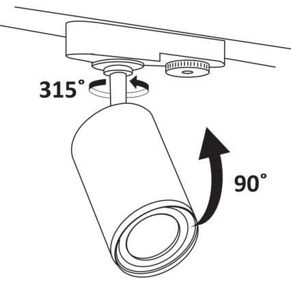 Bodové svítidlo do lištového systému PARIS 1xGU10/10W/230V černá