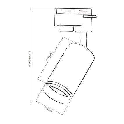 Bodové svítidlo do lištového systému PARIS 1xGU10/10W/230V černá