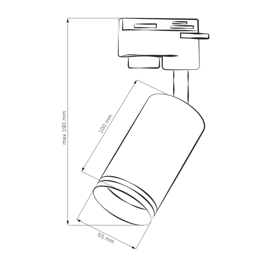 Bodové svítidlo do lištového systému PARIS 1xGU10/10W/230V černá