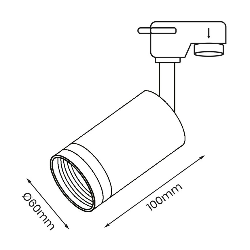 Bodové svítidlo do lištového systému PIPE 1xGU10/25W/230V černá