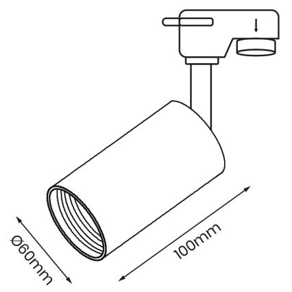 Bodové svítidlo do lištového systému PIPE 1xGU10/25W/230V černá