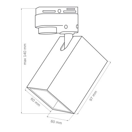 Bodové svítidlo do lištového systému SQUARE 1xGU10/10W/230V černá