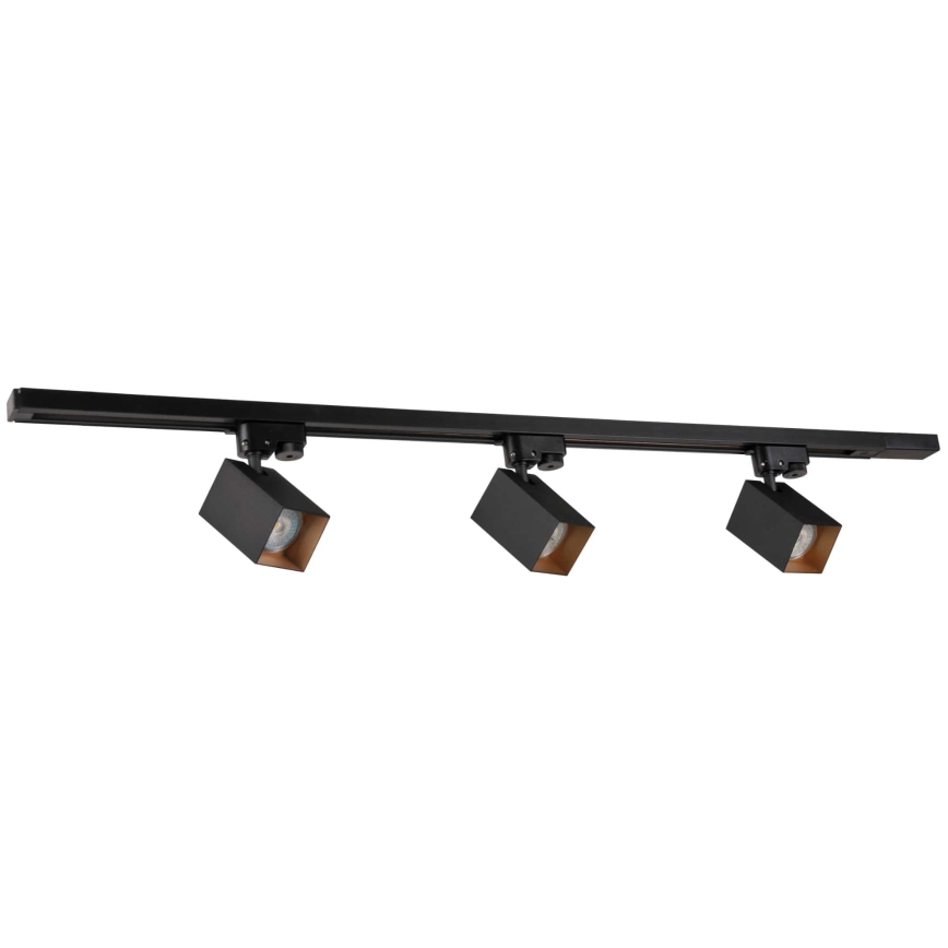 Bodové svítidlo do lištového systému SQUARE 3xGU10/10W/230V + 1 m lištový systém černá