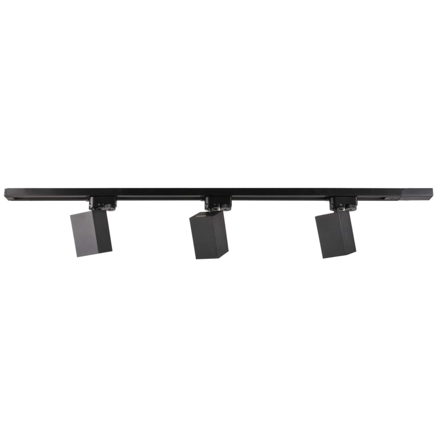 Bodové svítidlo do lištového systému SQUARE 3xGU10/10W/230V + 1 m lištový systém černá