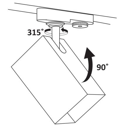 Bodové svítidlo do lištového systému SQUARE 3xGU10/10W/230V + 1 m lištový systém černá