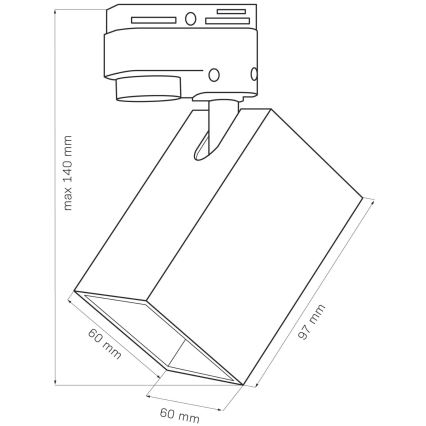 Bodové svítidlo do lištového systému SQUARE 3xGU10/10W/230V + 1 m lištový systém černá