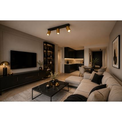 Bodové svítidlo ELAN 3xGU10/30W/230V zlatá/černá