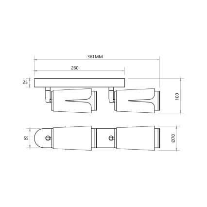 Bodové svítidlo FLOWER 2xGU10/8W/230V černá