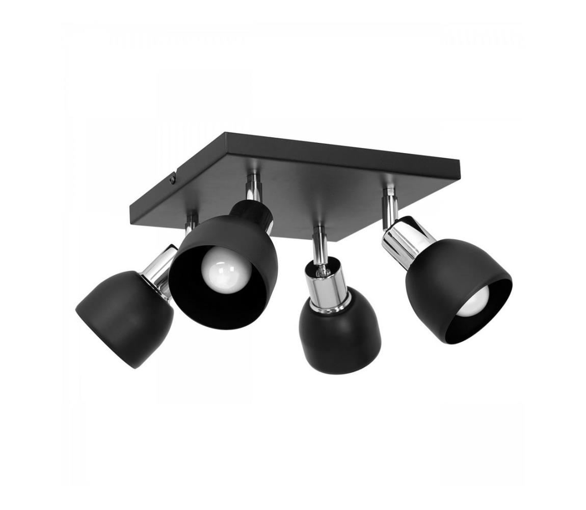 Luminex Bodové svítidlo FRESNO 4xE27/60W/230V černá/chrom LU3221