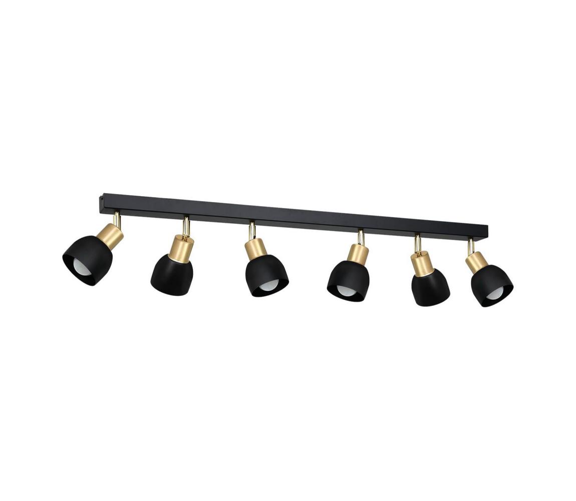 Luminex Bodové svítidlo FRESNO 6xE27/60W/230V černá/zlatá LU3239