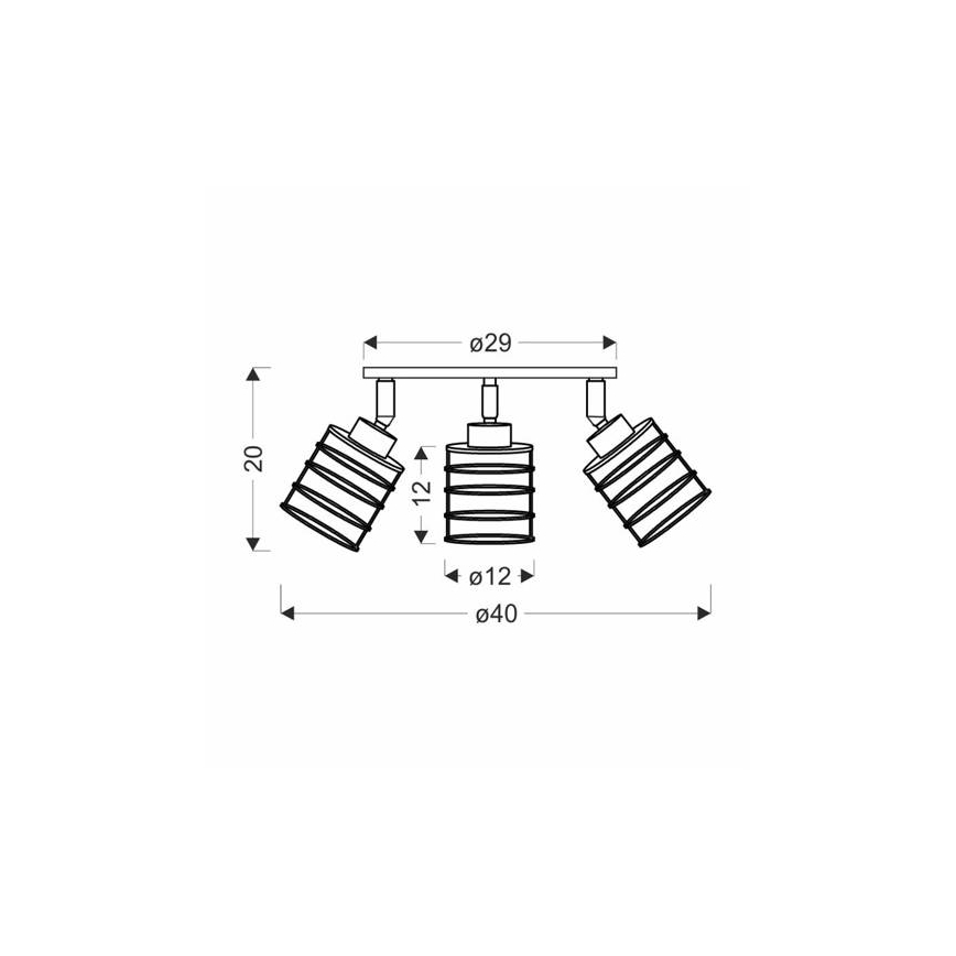 Bodové svítidlo GLOB 3xE27/40W/230V černá